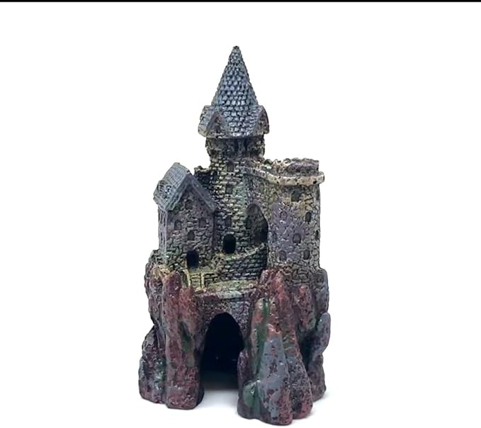 Penn-Plax Age-of-Magic Wizard’s Castle Aquarium Decoration – Safe for Freshwater and Saltwater Fish Tanks – Small