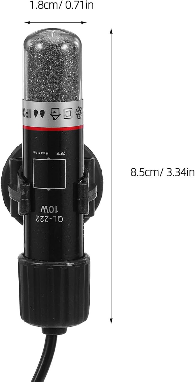 Small Aquarium Heater 10w with Consistent Temperature Control 2pcs USB Submersible Fish Tank Mini Heater and Silex Glass for 5l Betta Tank Home and Office Use