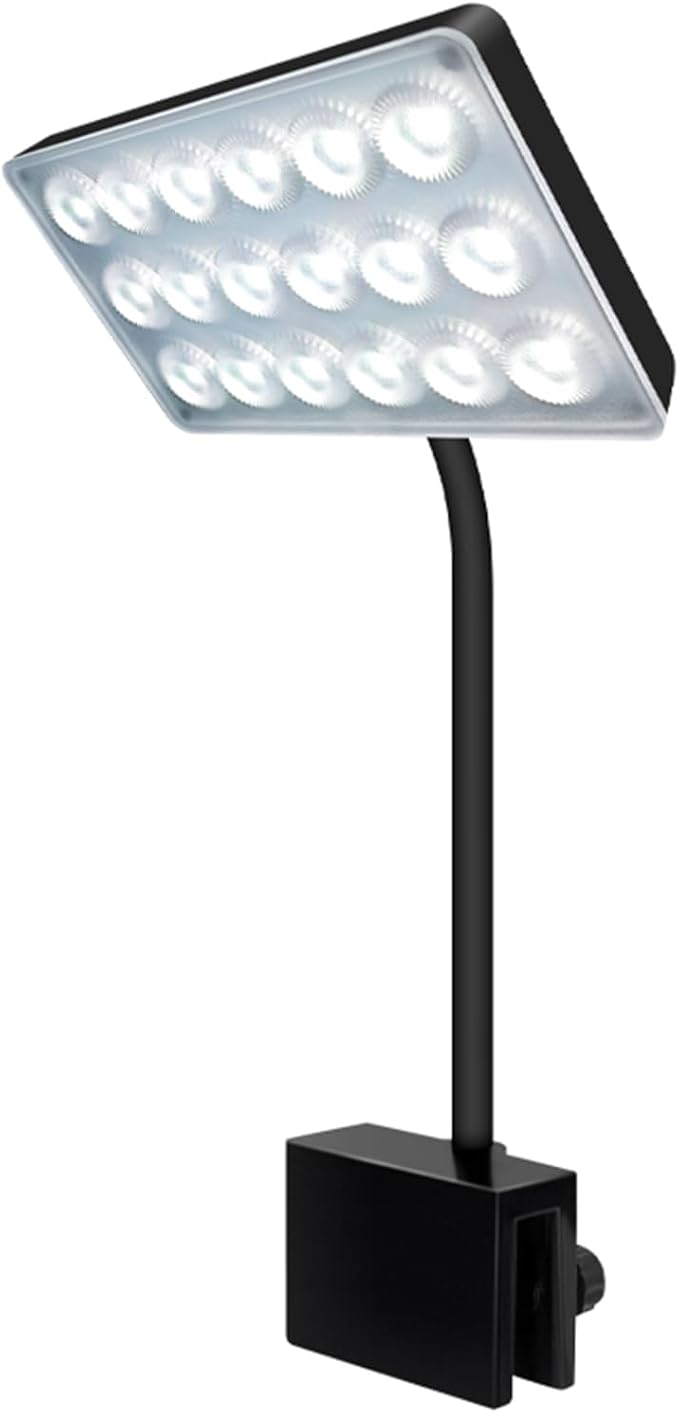 Vimvins Full Spectrum 15W Fish Tank Light Enhanced Edition LED Aquarium Light with Lens, 3 Adjustable Modes (Suitable for 10-20 Inch Tanks)