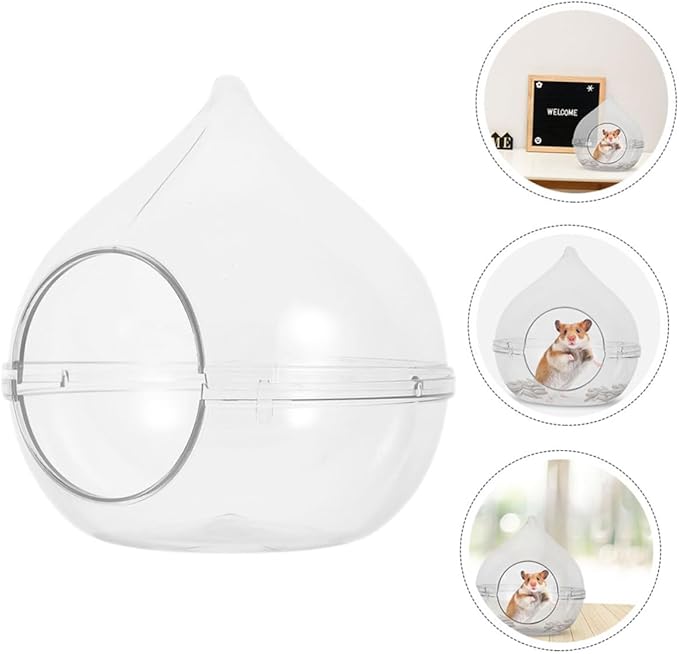 Transparent Hamster Sand Bath Box Small Dust Bath Container for Chinchillas Small Pets Easy to Observe for Bathing Playing Suitable for Hamster Cage Accessories