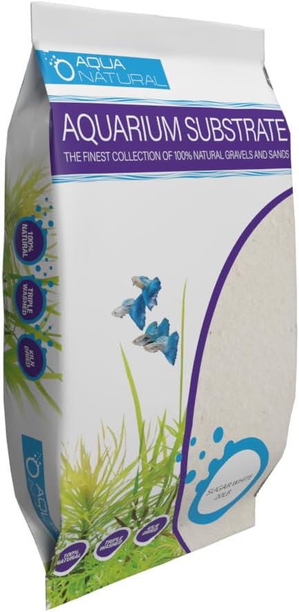 Aqua Natural Sugar White Sand 20lb Substrate for aquascaping, Aquariums, vivariums and terrariums