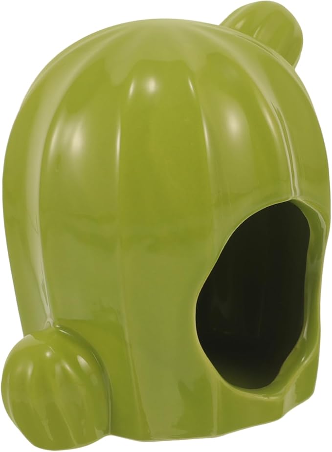 Ceramic Hamster Hideout Cactus-Shaped Cooling Nest for Small Pets Comfortable for Hamsters and Other Small Animals Decorative and Fun