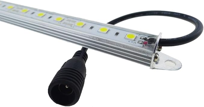 12"/30CM 6500K-7000K White 12V DC 5050 Aquarium LED Strip Lighting | 18LEDs Super Bright Cold White Waterproof IP67 Aluminum Lighting LED Linear Bar Lamp for Fish Tank (No Adapter and Dimmer)