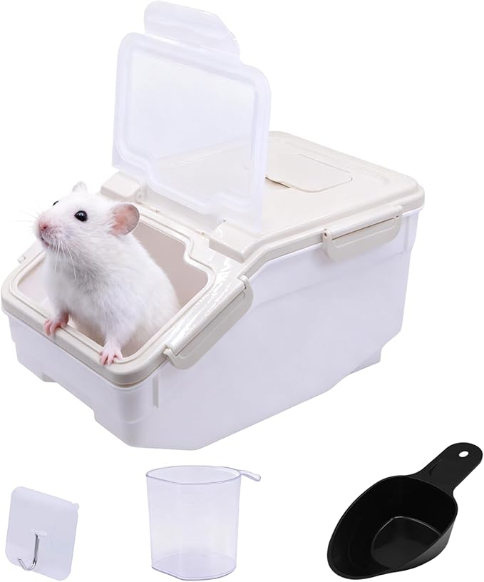 Extra Large Chinchilla Sand Bath Container Kit Plastic Dust Bath House Hamster Shower Room for Hedgehog Guinea Pig Squirrel Small Animals (Grey)