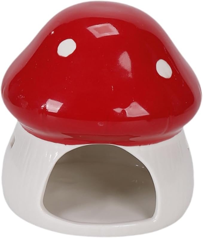 Ceramic Hamster House Guinea Pig Hideout Outdoor Creative Sturdy Habitat Hideaway House for Rats Chipmunk Squirrels, Red
