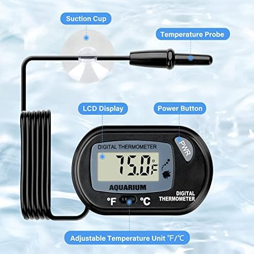 iPower 8 by 12-Inch 16W Reptile Heat Mat, LCD Digital Aquarium Thermometer, Under Tank Warmer Terrarium Heat Pad for Turtles Lizards Frogs and Other Small Animals, Multi Sizes