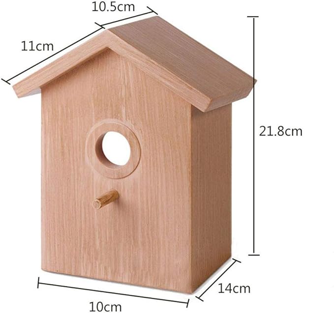 Outdoor Wooden DIY Bird Nest Cage Bird Feeder with Suction Cup Window Decorations