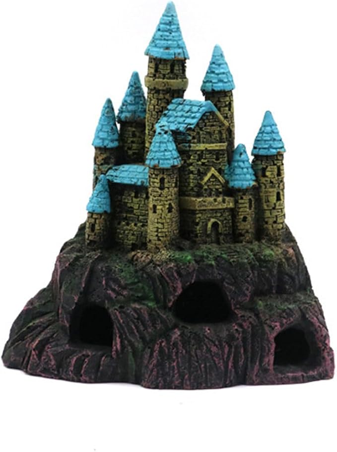Artistic Underwater Castles Hideouts for Fish and Shrimp Durability Resin Aquariums Ornament Fish Tanks Castles Cave Resin Aquarium Decoration