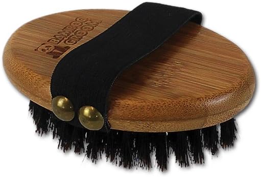 Bamboo Groom Palm Brush with Boar Bristles for Pets