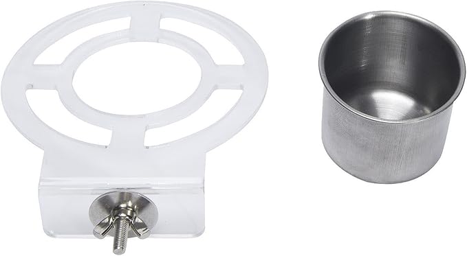 Bird Feeding Dish Cups Birdcage Coop Water Feeder Stainless Steel Parrot Food Bowl Cage Parrot Feeders for Cockatiel Parakeet
