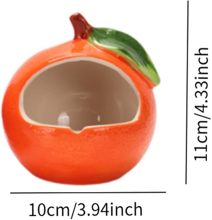 Ceramic Hamster House,Hut Cage,Hamster Cage Accessories,Cave,Cute Hamster Hideout Small Animal Hideout for Dwarf Hamste, Orange