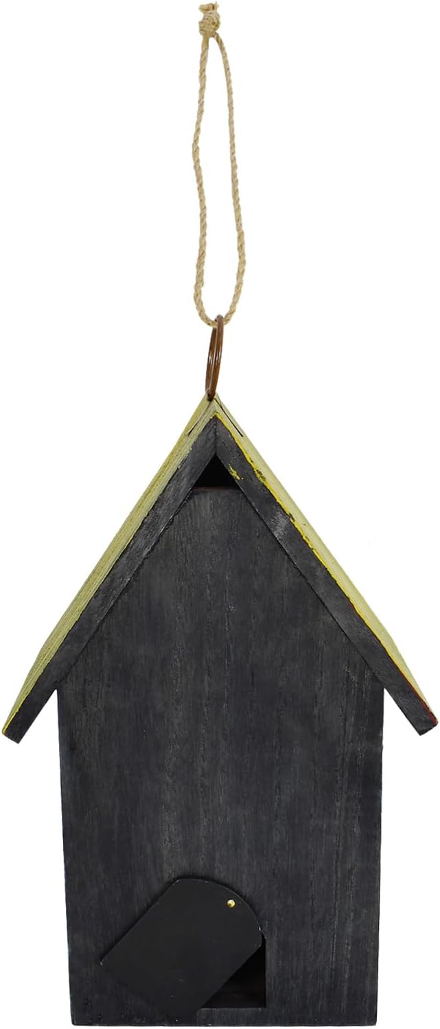 Wood Bird Houses for Outside, Hanging Bluebird House Nest Box Garden Patio Outdoor Decorative Bird Houses Vintage Rustic Wooden Birdhouse Bird Box Home for Finch Wren Chickadee Cardinals (Ladybug)
