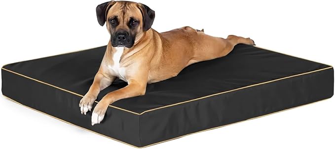 Dog Bed Cover,Waterproof Tough Plastic DIY Pet Bed Cover,Non Stick Hair Easy to Clean Rectangular Fillable Dog Bed Covers with Zipper(Black,44" L x 32" W x 4" Th,Cover Only)