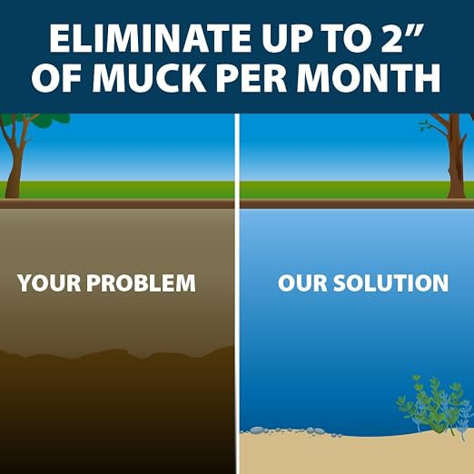 Airmax MuckAway Bacteria Enzyme Tablets for Ponds & Lakes, 16 Scoops | Natural beneficial bacteria muck, sludge & noxious odor solution for cleaner beaches & shorelines; fish, pet & wildlife safe