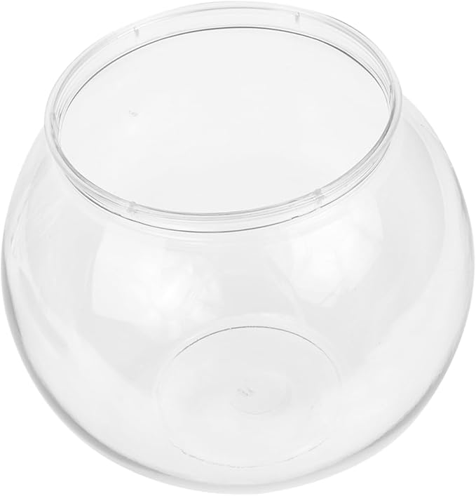 DOITOOL Round Fish Bowl for Betta Fish 3 Gallon Inexpensive Plastic Tank Portable Desktop Aquarium for Home Office