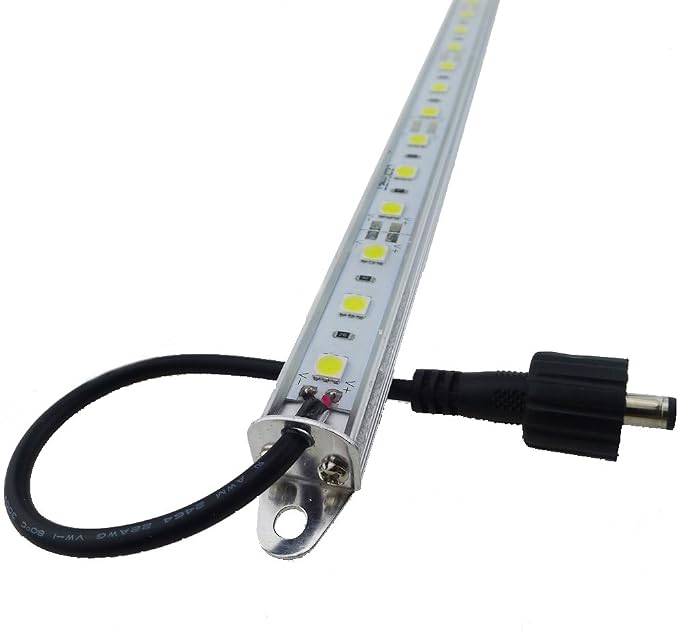 12"/30CM 6500K-7000K White 12V DC 5050 Aquarium LED Strip Lighting | 18LEDs Super Bright Cold White Waterproof IP67 Aluminum Lighting LED Linear Bar Lamp for Fish Tank (No Adapter and Dimmer)