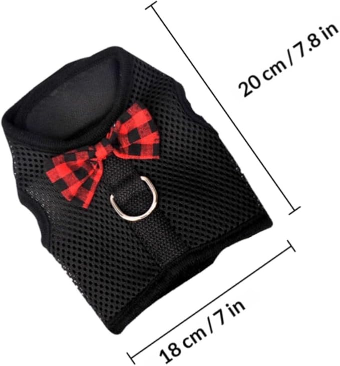 Beaupretty Pet Harness Vest for Small Animals Mesh Chest Strap Adjustable Black S (20-23cm) Breathable No-Pull Vest Type Harness for Rabbits Guinea Pigs Squirrels Walking Control
