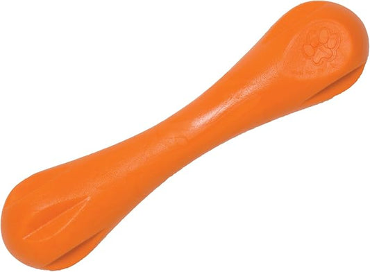 WEST PAW Zogoflex Hurley Dog Bone Chew Toy – Floatable Pet Toys for Aggressive Chewers, Catch, Fetch – Bright-Colored Bones for Dogs – Recyclable, Dishwasher-Safe, Non-Toxic, Large, Tangerine