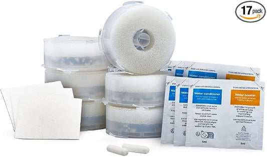 biOrb Service Kit Value Pack, Genuine Aquarium Replacements with 6 Filter Cartridges, 3 Non-Abrasive Cleaning Pads, 2 Air Stones, and Essential Water Treatments