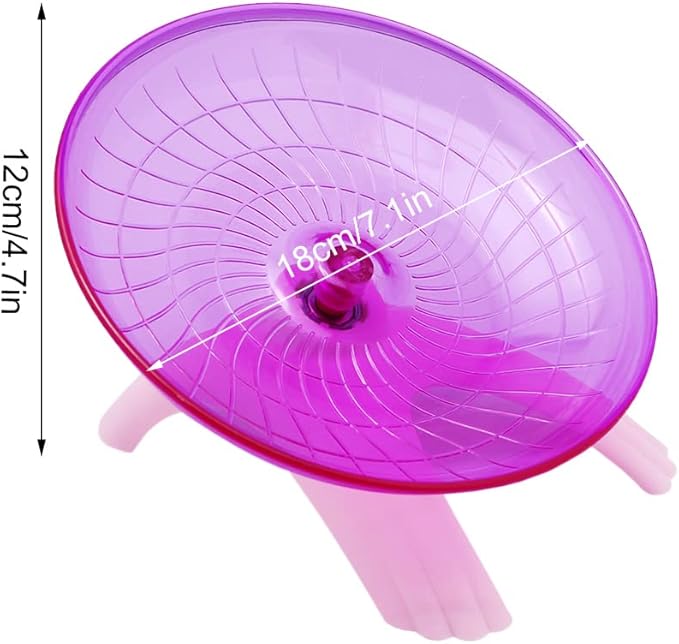 Litewood Small Hamster Wheel Hermit Crab Wheel Small Animal Flying Saucer Spinner Silent Running Exercise Toy Cage Tank Accessory for Dwarf Hamster Gerbil Mouse Rat Mice Hermit Crab (Pink)