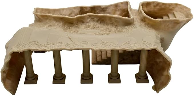 Ancient Aquatics Roman Column Ruins Castle Aquarium Decor, Fish Tank Cave Hideout Decoration, 3D Print Greece Castle Ornament, Safe for Freshwater & Saltwater Tanks (Khaki, L-9.5")