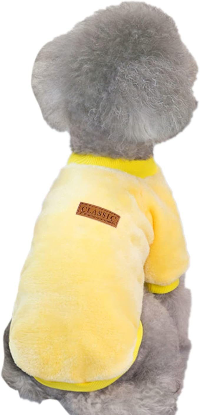 Jecikelon Pet Dog Clothes Dog Sweater Soft Thickening Warm Pup Dogs Shirt Winter Puppy Sweater for Dogs (Z01-Yellow, Medium)