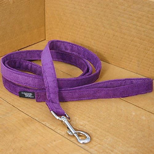 The Good Dog Company Hemp Corduroy Leash - 6 ft (1 Inch Width, Plum)