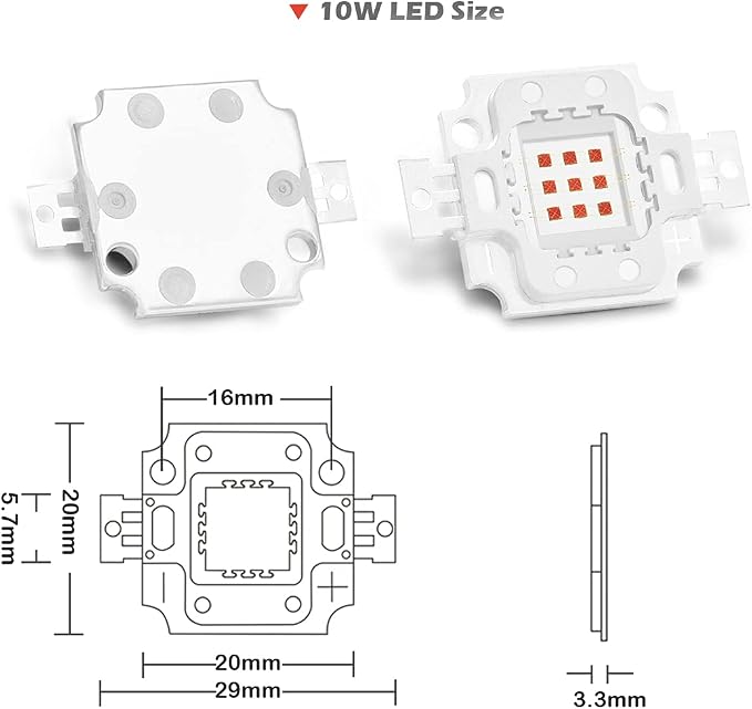 CHANZON High Power Led Chip 10W Yellow | (900mA / DC 6V - 7V / 10 Watt) Super Bright Intensity SMD COB Light Emitter Components Diode Bulb Lamp Beads DIY Lighting