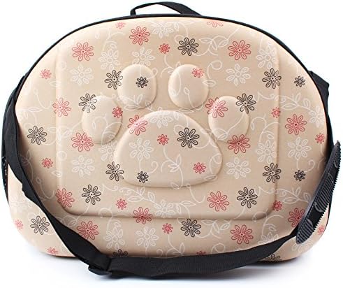 Foldable Pet Dog Cat Carrier Cage Collapsible Travel Kennel - Portable Pet Carrier Outdoor Shoulder Bag for Puppy Dog Cat Small Medium Large Animal (M, Beige)