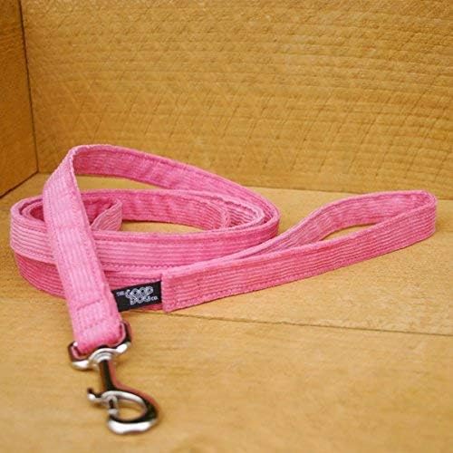 The Good Dog Company- Hemp Corduroy SIX FT Dog LEASHES Available in 9 Colors (Rust, Marigold, Bronze, Avocado, Blue, Plum, Pink, Red, Black) Sold in 1”, ¾”, ½” Widths (1/2 Inch Width, Pink)
