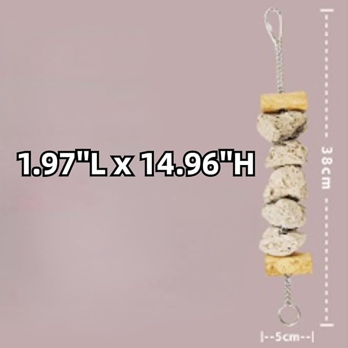 Mineral Block Chew Toys for Sharp Beaks, Bird Beak Grinding Stone, Cage Accessories Calcium Supplement for African Grey, Budgies, Cockatiels, Small to Medium Birds