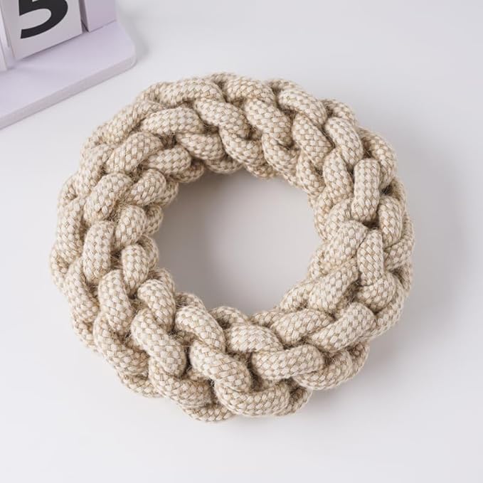 Rope Toys for Small and Medium Dogs, Chew Toys for Aggressive Chewers, Handwoven Cotton & Hemp Chew Toys with Knot and Ball, Interactive Toys for Tug of War, Training, Gum Massaging (5Pcs, Hemp Toys)
