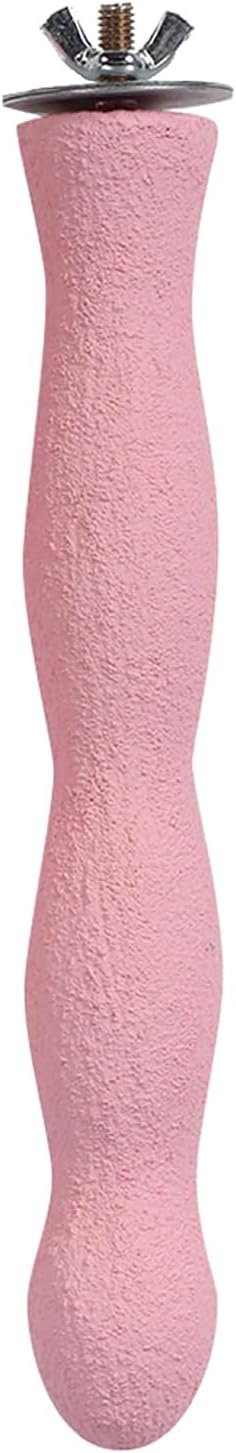 Pink Bird Perches for Cage, Frosted BirdPerch Rough, 22cm/8.7in Bird Perch Grinding Stick, Birds Grinding Scratchers Paws Perch with Screw for Birds Pet