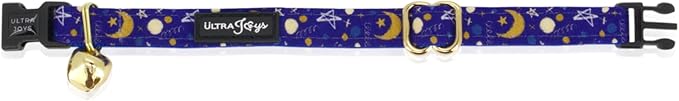 Ultra Joys Breakaway Cat Collar with Bells - Boy & Girl Kitten Collar with Bandana - Luna Small