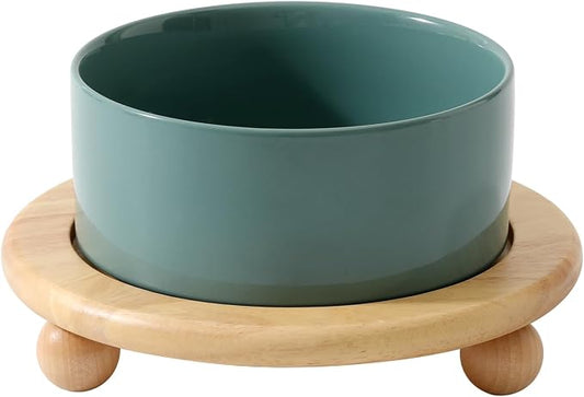 Havniva Raised Cat Bowls Water Bowl 6.1” Elevated Ceramic Cat Food and Water Bowl Whisker Friendly Pet Food Bowls for Indoor Cats, Wide Cat Water Dish Prevent Whisker Fatigue Non Slip Cat Feeder
