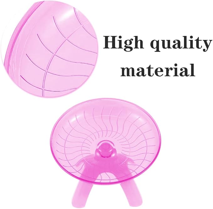 Pink Silent Runner Hamster Wheel 7 Inch Quiet Spinner Wheel Flying Saucer Exercise Wheel for Dwarf Hamster Syrian Hamster Gerbil Mice Rats Hedgehog Small Animals