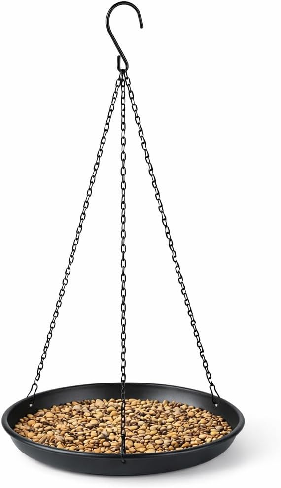Hanging Bird Bath for Outdoors, 2-Pack Metal Bird Bath & Water Feeder with 2 Shallow Bowls (9.8” & 11.8”), Hummingbird Bath for Wild Birds, Garden, Patio and Yard Decor (9.8IN-1PACK)