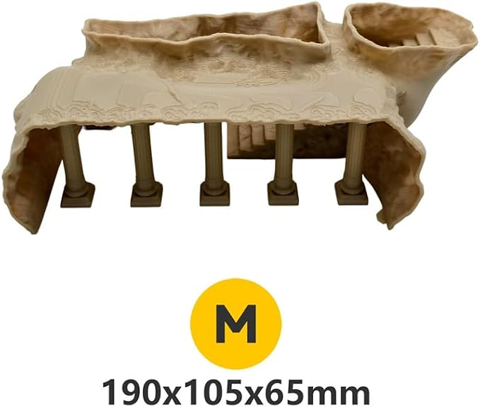 Ancient Aquatics Roman Column Ruins Castle Aquarium Decor, Fish Tank Cave Hideout Decoration, 3D Print Greece Castle Ornament, Safe for Freshwater & Saltwater Tanks (Khaki, M-7.5")