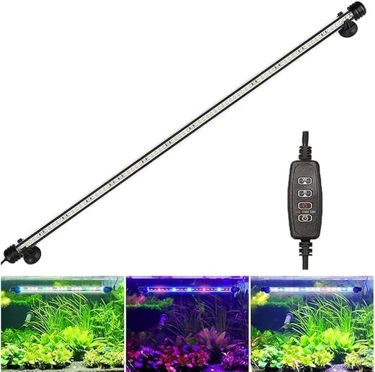 Submersible Aquarium Light Underwater Fish Tank Light with Timer Auto On/Off, LED Aquarium Light Bar 3 Light Modes Dimmer Adjustable Brightness,44.5inch (with Timer&dimmer)