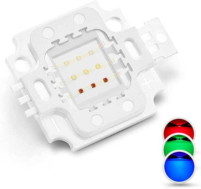 CHANZON High Power Led Chip 10W RGB Common Anode | (300mA - 350mA for Each Color) Multicolor Super Bright Intensity SMD COB Light Emitter Component Diode Bulb Bead DIY Lighting