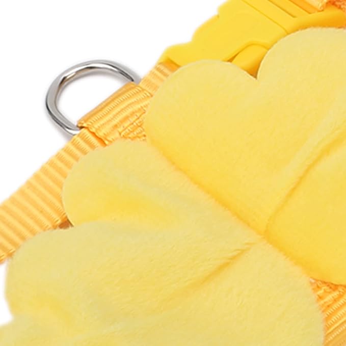 Duck Harness and Adjustable Chicken Walking Harness, Breathable Pet Vest for Duck Chicken Hen Training Walking Basic Leashes[Yellow S]