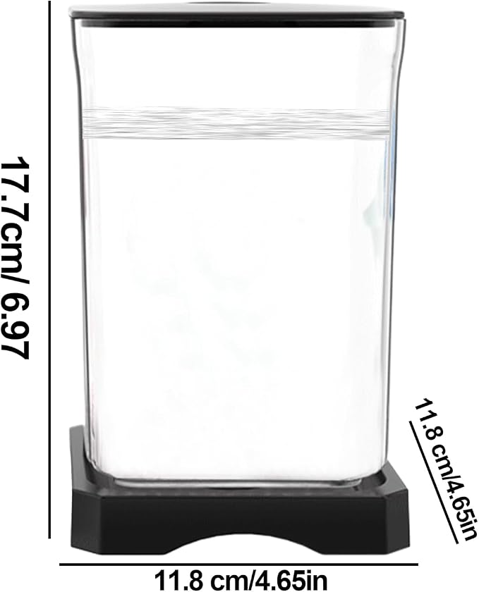 Small Fish Tank - Acrylic Aquarium, Compact LED Lighting Bowl, Modern Betta Container, Design | Desktop Decoration for Home Office, Mini Fish Habitat, Bedroom Display, Small Space