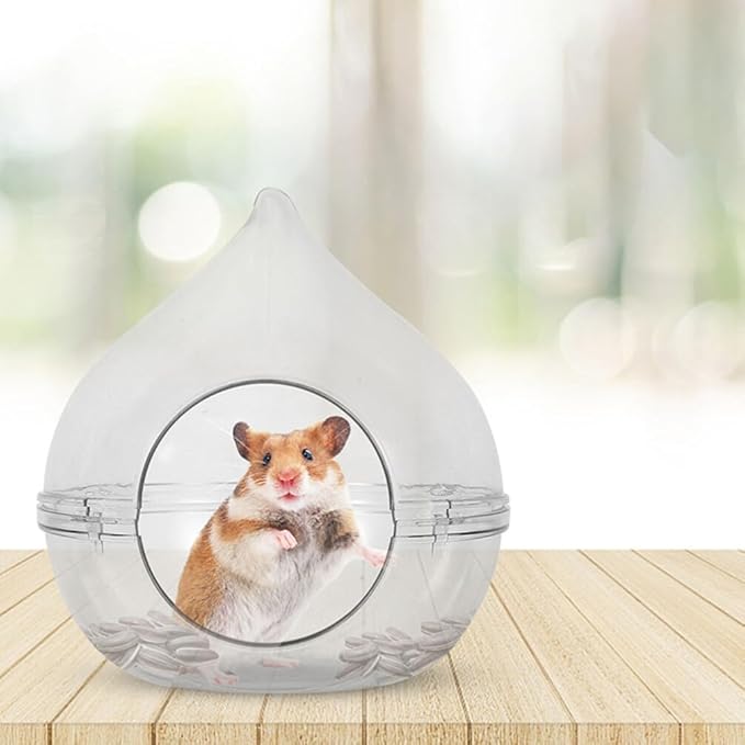 Ipetboom Acrylic Hamster Bathtub Transparent Dust Bath Container for Chinchilla Small Pet Cage Accessory