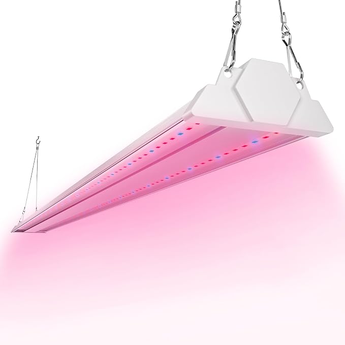 FREELICHT 1Pack 4FT Grow Light for Indoor Plants, 60W=350W, Red Blue | Linkable LED Grow Light, Sunlike Plant Lights for Hydroponic Seed Starting Veg & Indoor Gardeners, Plug in with On/Off Switch