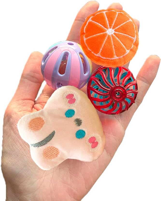 10 pcs Cute Hedgehog Enrichment Toys Hedgehog Supplies Cage Accessories Small Animal Ball Bell Pet Interactive Stuffed Toys Exercise Ball for Hamster Lizard Turtle Rats