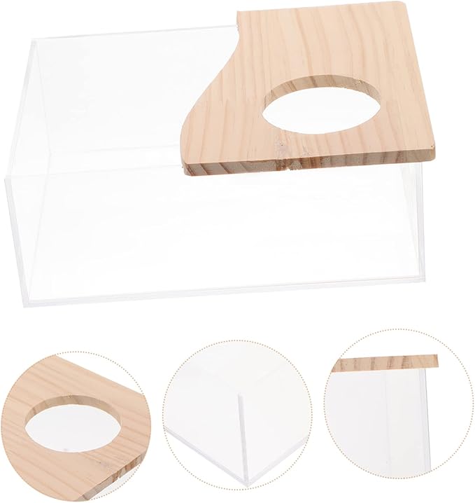 DECHOUS Hamster Cage Accessory Dust Bath Chinchilla Acrylic Bathing Tray Pet Toilet