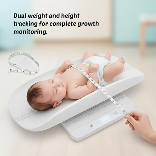 Baby Scale & Pet Scale with 60cm Tray, 330lb-150kg Digital Scale for Newborn, Puppy, Cat, Dog & Adult, Includes Tape Measure, Puppy Collar & Record Card, Hold/Tare Function,5 Unit Conversions