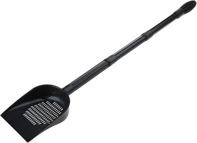 Aquarium Sand Sifter – Sand Shovel with Fine Mesh Grate, Fish Tank Gravel Tool for Waste & Debris, Black