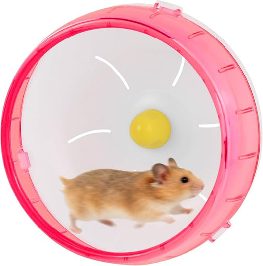 4.7 in Silent Hamster Wheel, Jogging Exercise Hamster Accessories for Cages, Dwarf Hamsters Toys for Golden Silk Shih Tzu Bear to Kill Time and Release Stress (Pink, 12cm)