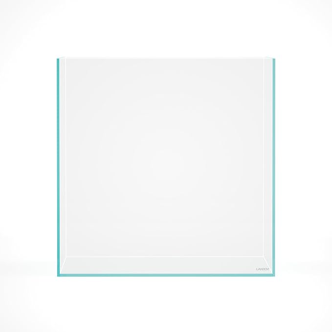 LANDEN 31 Gallon Cube Rimless Low Iron Aquarium Fish Tank,19.7" L × 19.7" W × 19.7" H (50cm x 50cm x50cm) 8mm Thickness with Nano Foam Leveling Mat Included